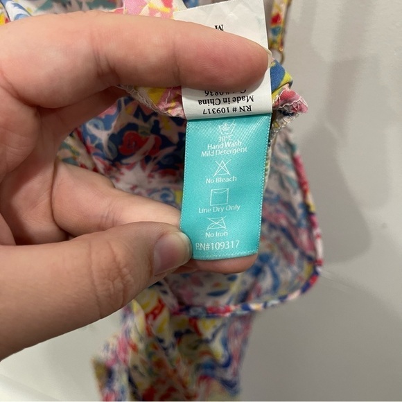 Sunsets Swimwear Printed Riviera Dress Strappy Lace-Up Ruffle Flounce Hem - Picture 8 of 8